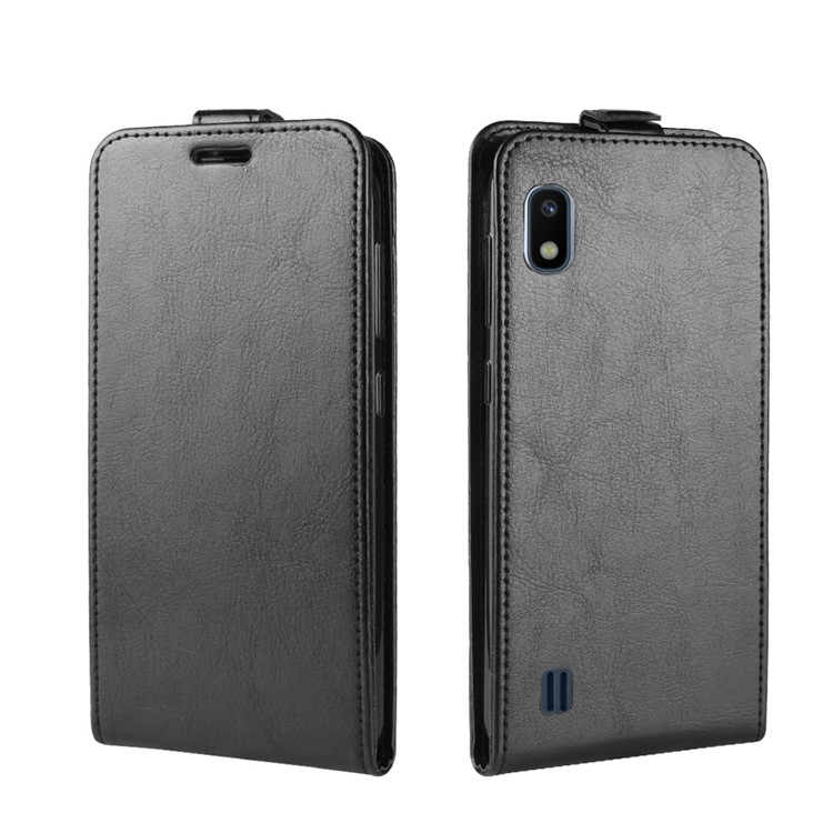 Funda Protectora De Cuero Con Tirón Vertical Para Samsung Galaxy A10 - Negro-4