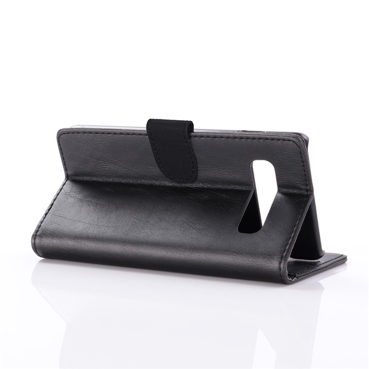 Etui De Portefeuille En Cuir Pour Cheval Fou Pour Samsung Galaxy S10 5G - Noir-4