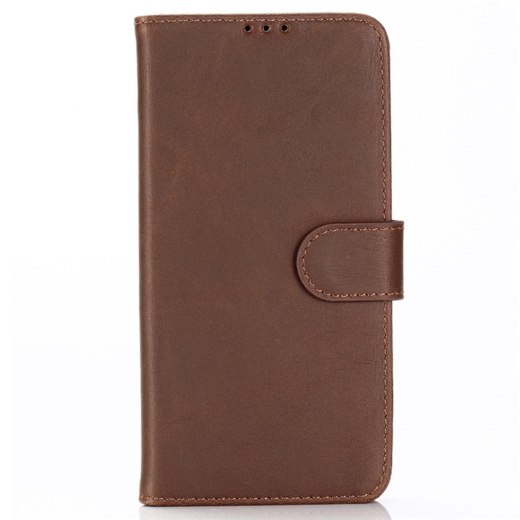 Crazy Horse Wallet Leather Stand Case for Samsung Galaxy S10 5G - Coffee-2