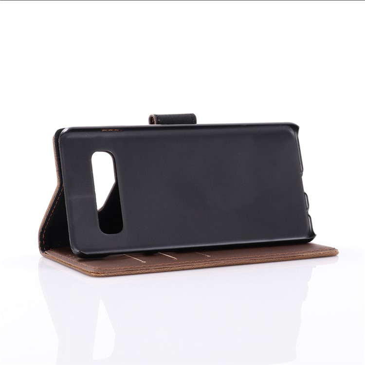Crazy Horse Wallet Leather Stand Case for Samsung Galaxy S10 5G - Coffee-8