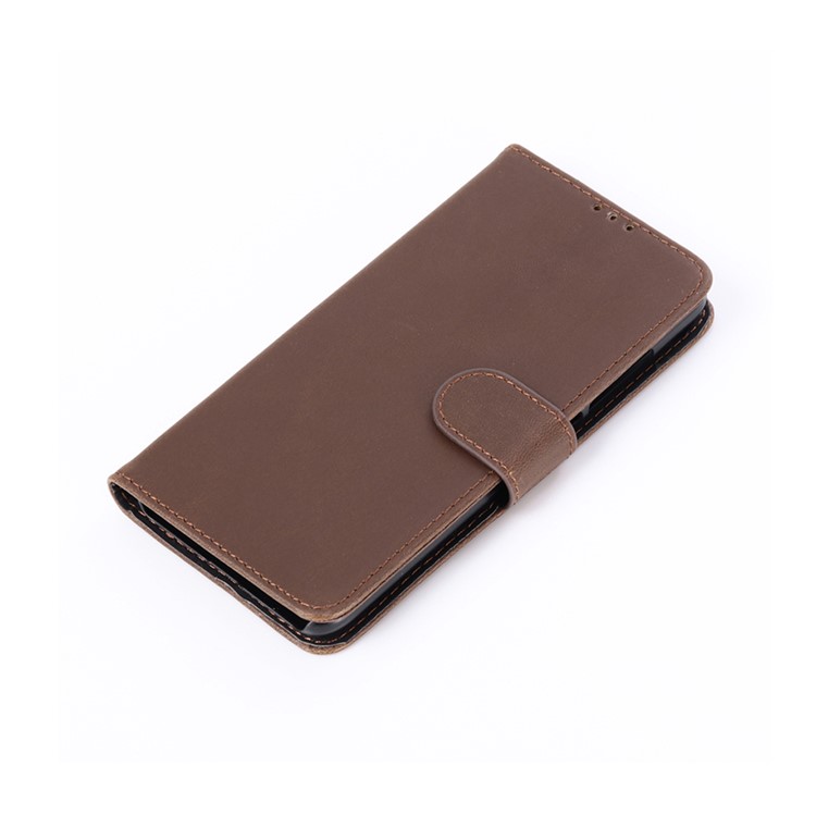 Crazy Horse Wallet Leather Stand Case for Samsung Galaxy S10 5G - Coffee-9