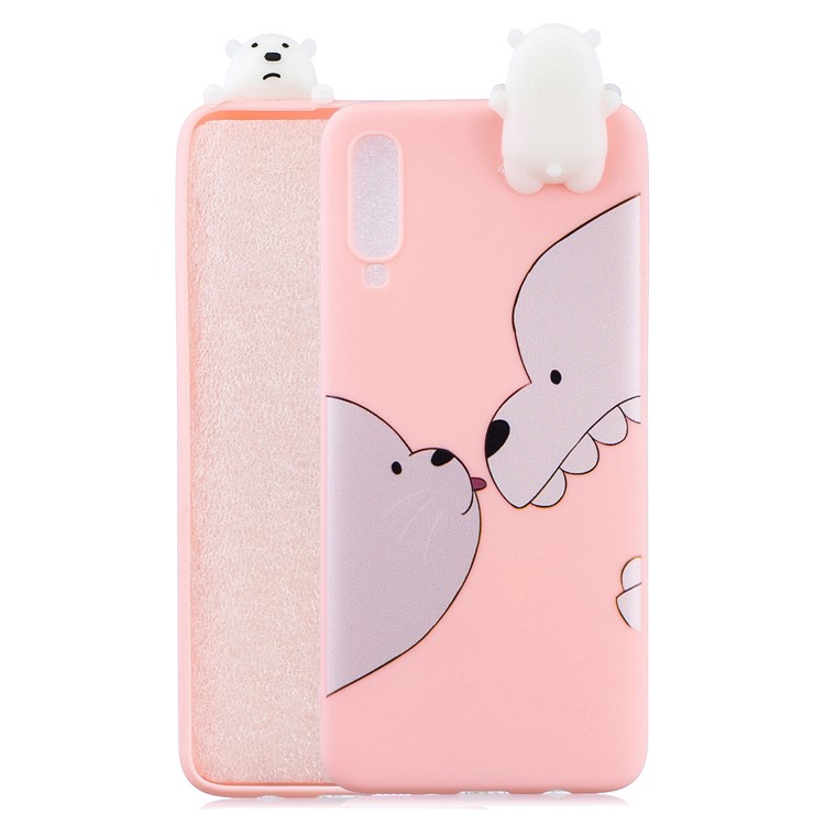 3D Cute Doll Pattern Printing TPU Back Case for Samsung Galaxy A70 - Bear-1