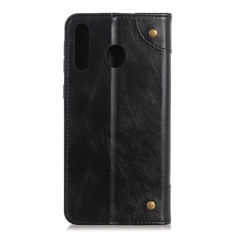 Crazy Horse Auto-absorbed Split Leather Wallet Case for Samsung Galaxy M30/A40S - Black-7