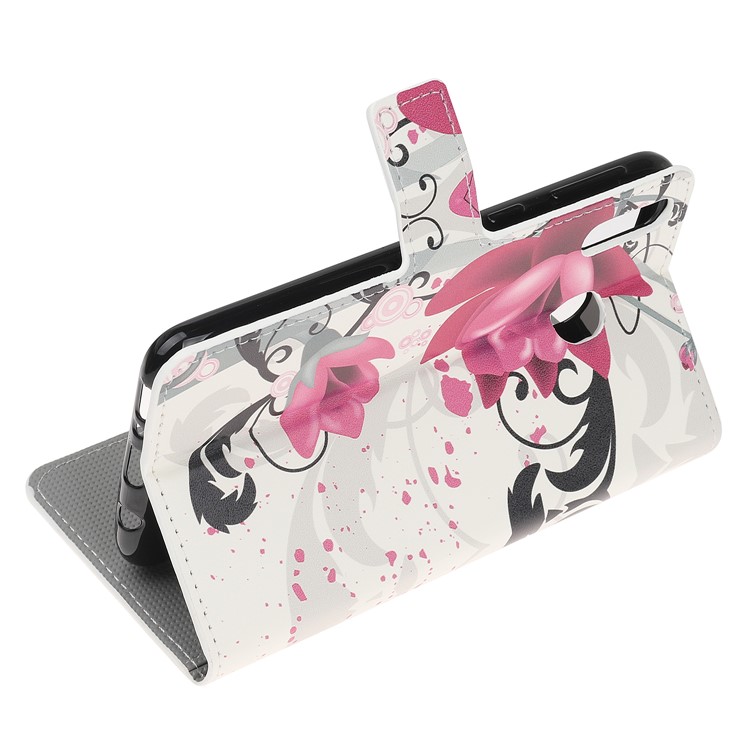 Carcasa Con Estampado De Patrón, Cubierta De Cuero Con Tapa Para Samsung Galaxy M30 - Flor Purpura-4