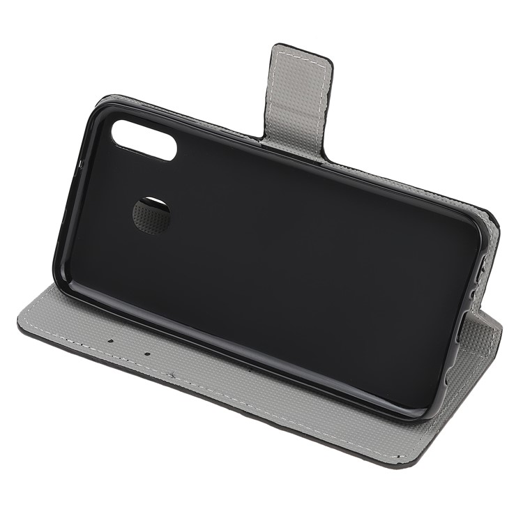 Carcasa Con Estampado De Patrón, Cubierta De Cuero Con Tapa Para Samsung Galaxy M30 - Flor Purpura-5
