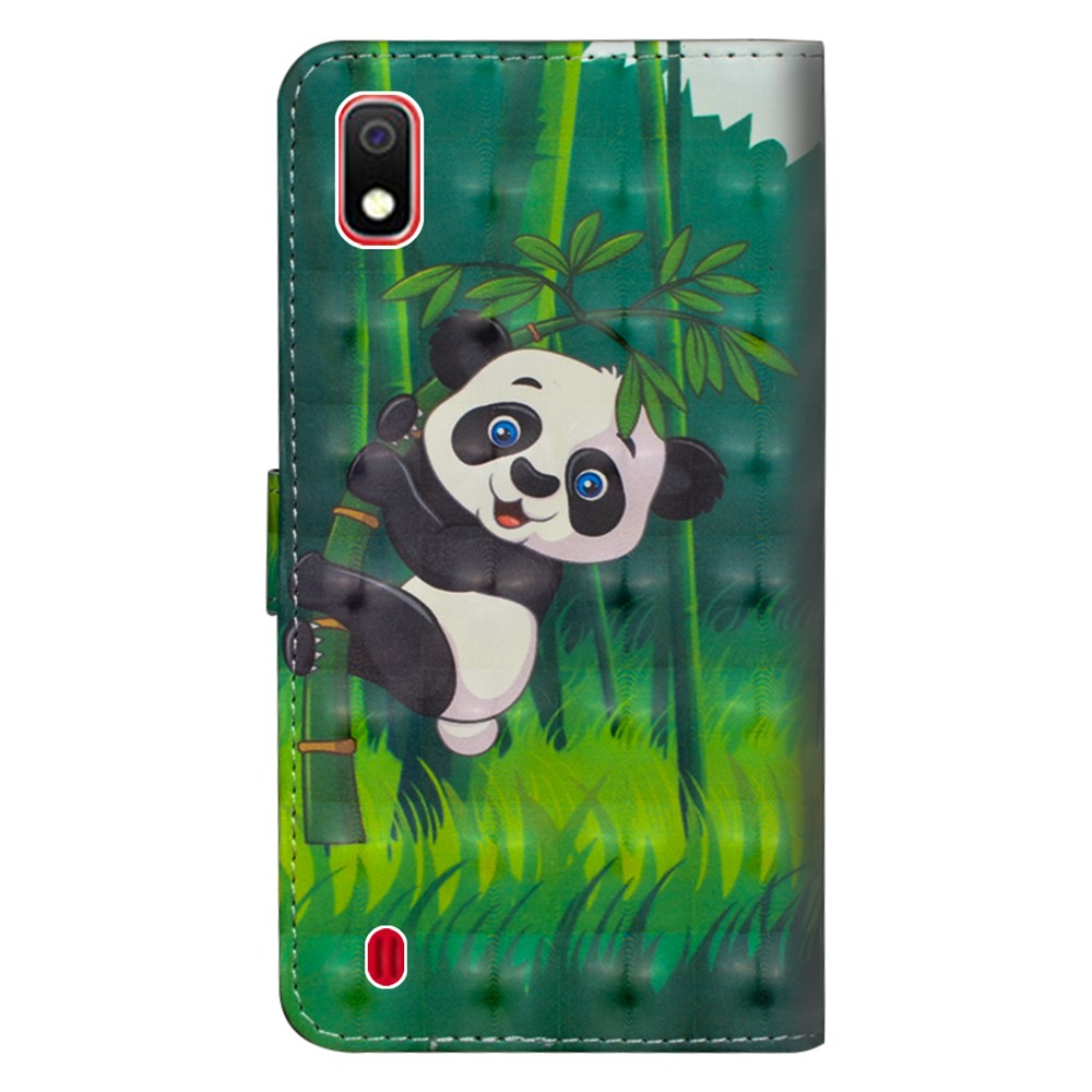 Light Spot Decor Patterned Leather Wallet Phone Casing for Samsung Galaxy A10 - Panda-4