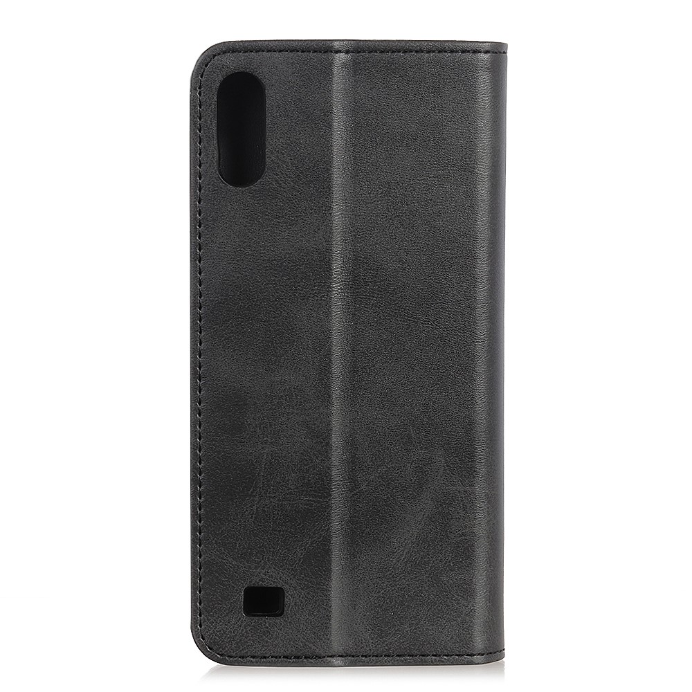 Auto-absorbed Split Leather Wallet Case for Samsung Galaxy A10 - Black-7