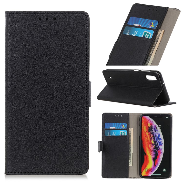 Wallet Leather Stand Case for Samsung Galaxy A10 - Black-1
