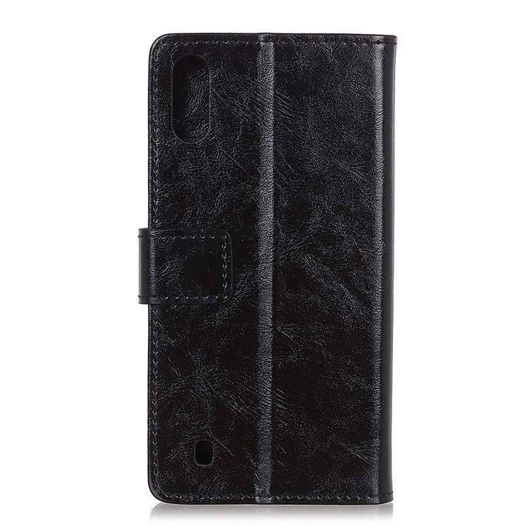 Crazy Horse Leather Wallet Stand Case for Samsung Galaxy A10 - Black-2