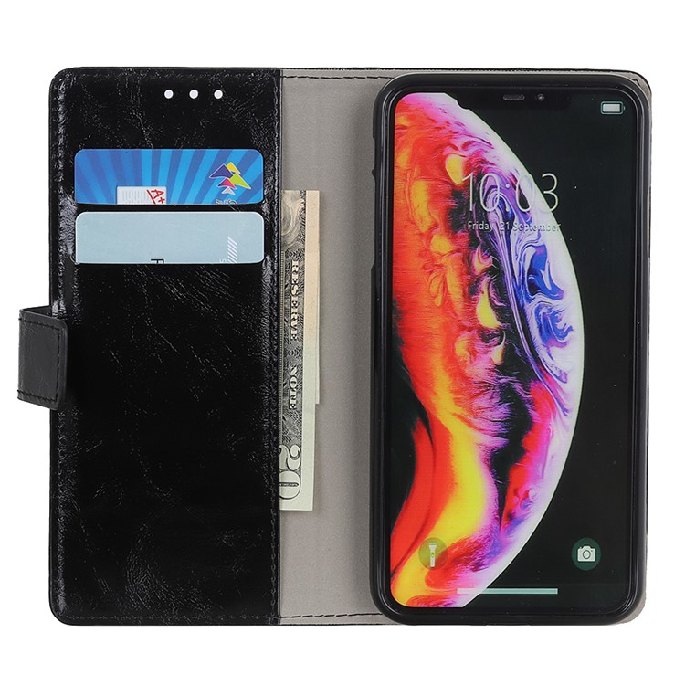 Crazy Horse Leather Wallet Stand Case for Samsung Galaxy A10 - Black-4