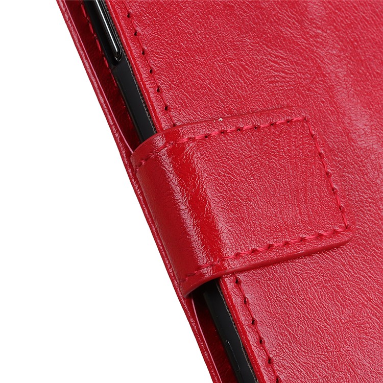 Crazy Horse Leather Wallet Stand Case for Samsung Galaxy A10 - Red-11