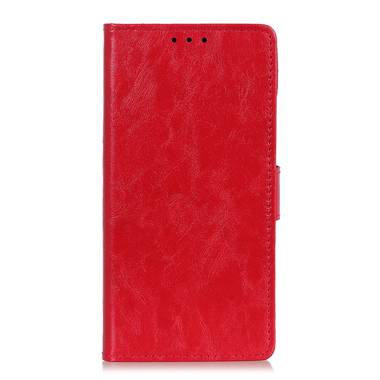 Crazy Horse Leather Wallet Stand Case for Samsung Galaxy A10 - Red-8
