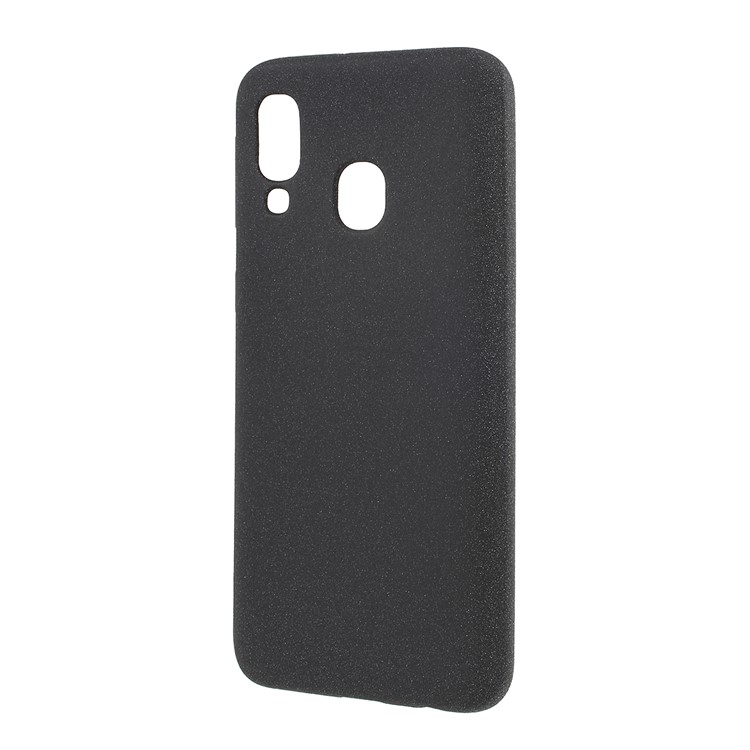 Caso De TPU Fosco Pele-toque Para Samsung Galaxy A40 - Preto-2
