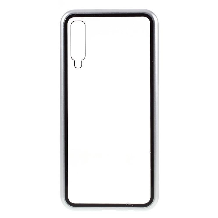 Involucro Del Telefono Di Vetro Temperato Attrazione Magnetica Per Samsung Galaxy A50 - Argento-2