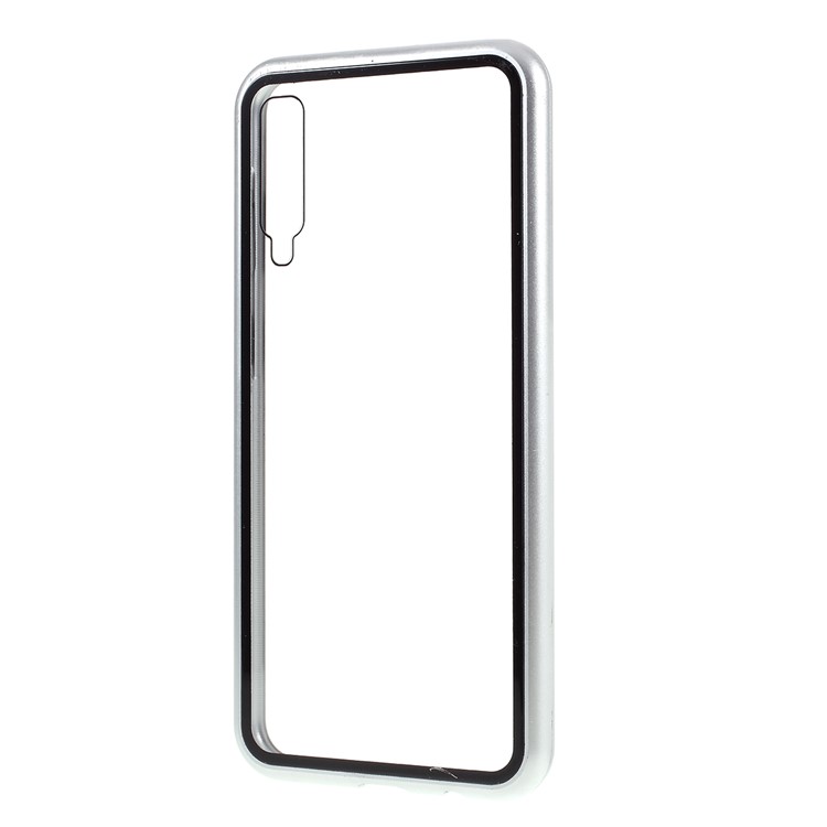 Involucro Del Telefono Di Vetro Temperato Attrazione Magnetica Per Samsung Galaxy A50 - Argento-3