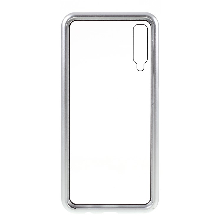 Involucro Del Telefono Di Vetro Temperato Attrazione Magnetica Per Samsung Galaxy A50 - Argento-4