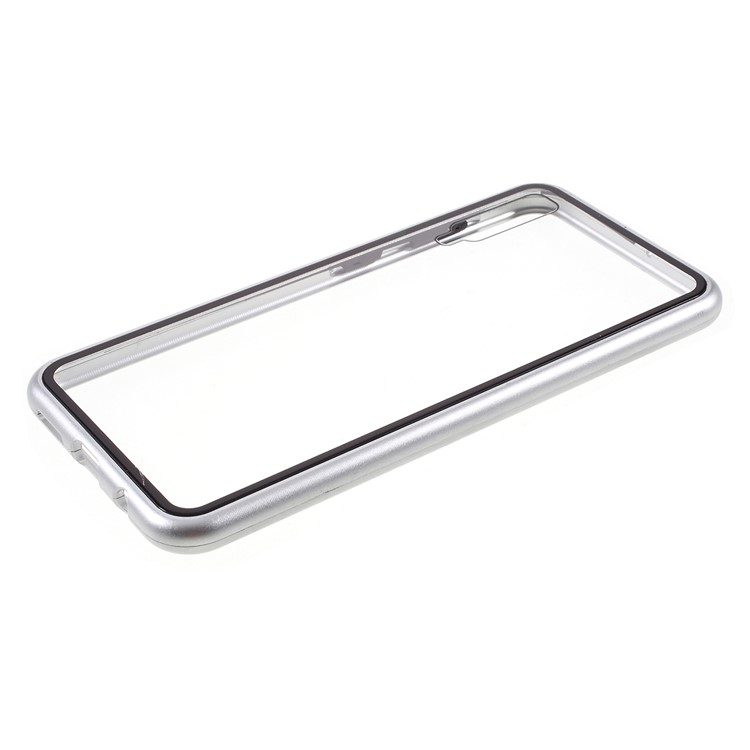 Involucro Del Telefono Di Vetro Temperato Attrazione Magnetica Per Samsung Galaxy A50 - Argento-5