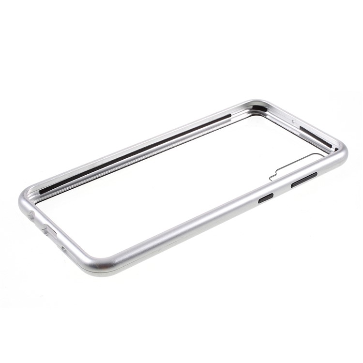 Involucro Del Telefono Di Vetro Temperato Attrazione Magnetica Per Samsung Galaxy A50 - Argento-6