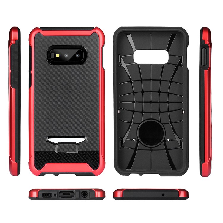 Granular Texture TPU + PC Hybrid Back Cover for Samsung Galaxy S10e - Red-5