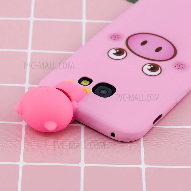 Pattern Printing TPU Gel Protective Case for Samsung Galaxy A7 (2018) A750 with 3D Animal Doll - Pig-11