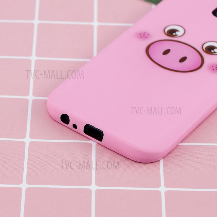 Pattern Printing TPU Gel Protective Case for Samsung Galaxy A7 (2018) A750 with 3D Animal Doll - Pig-9