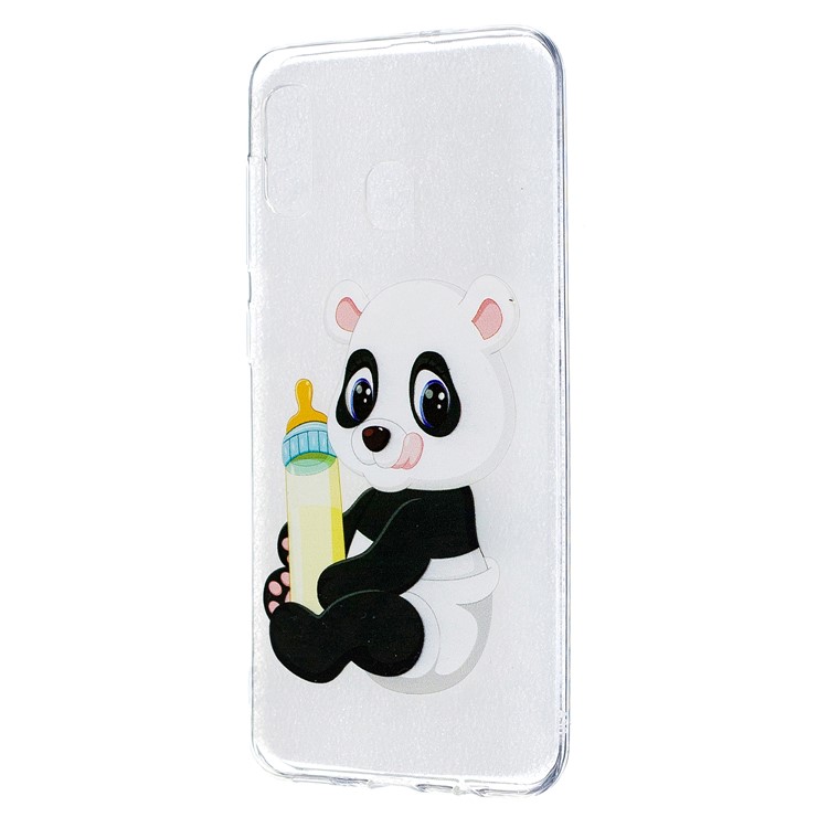 Pattern Printing Soft TPU Protective Shell for Samsung Galaxy A20/A30 - Panda Holding a Bottle-2