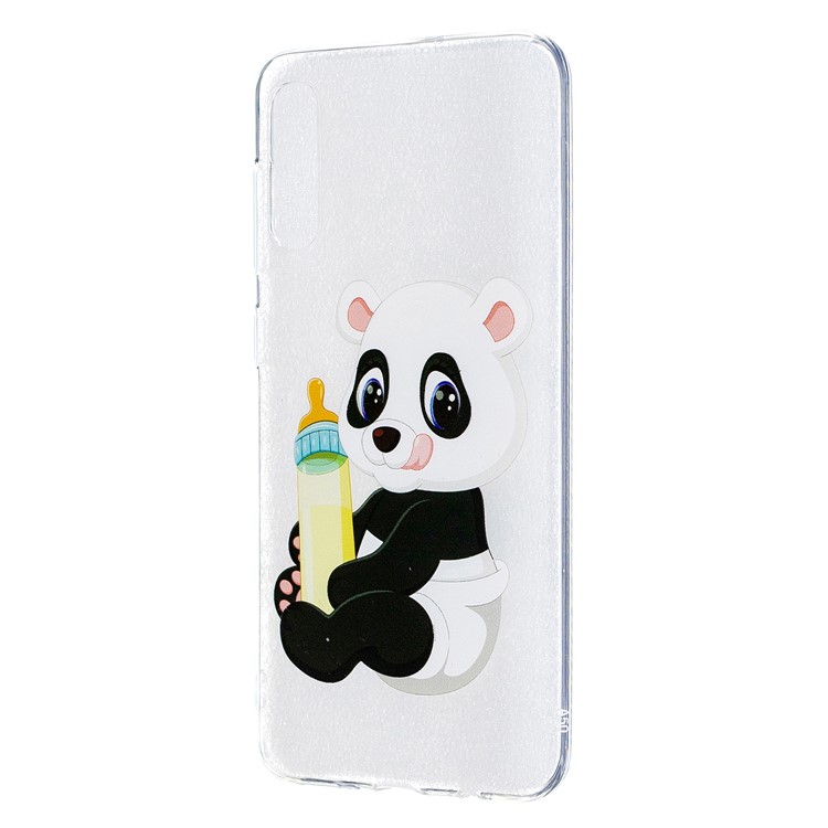 Pattern Printing Soft TPU Mobile Casing for Samsung Galaxy A50 - Panda Holding a Bottle-2