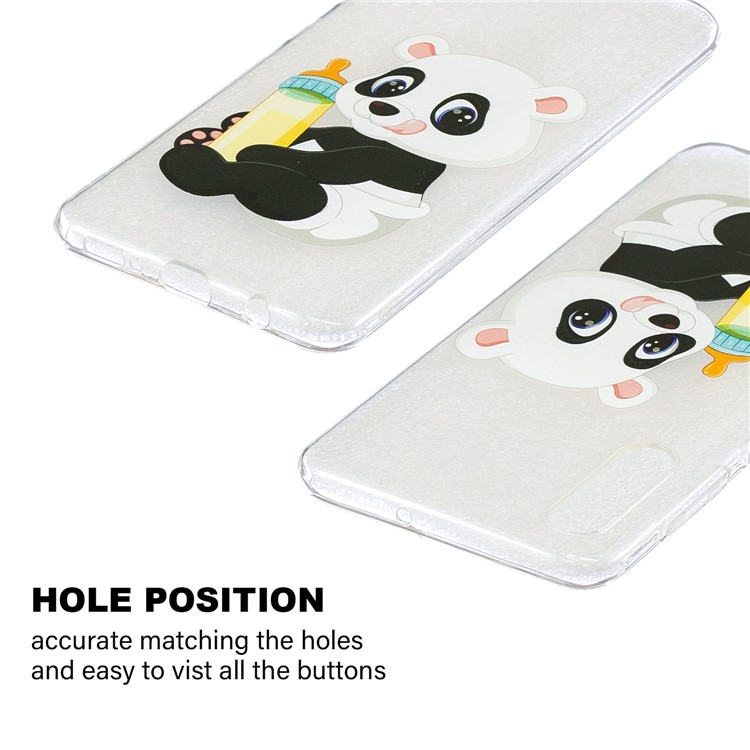 Pattern Printing Soft TPU Mobile Casing for Samsung Galaxy A50 - Panda Holding a Bottle-3