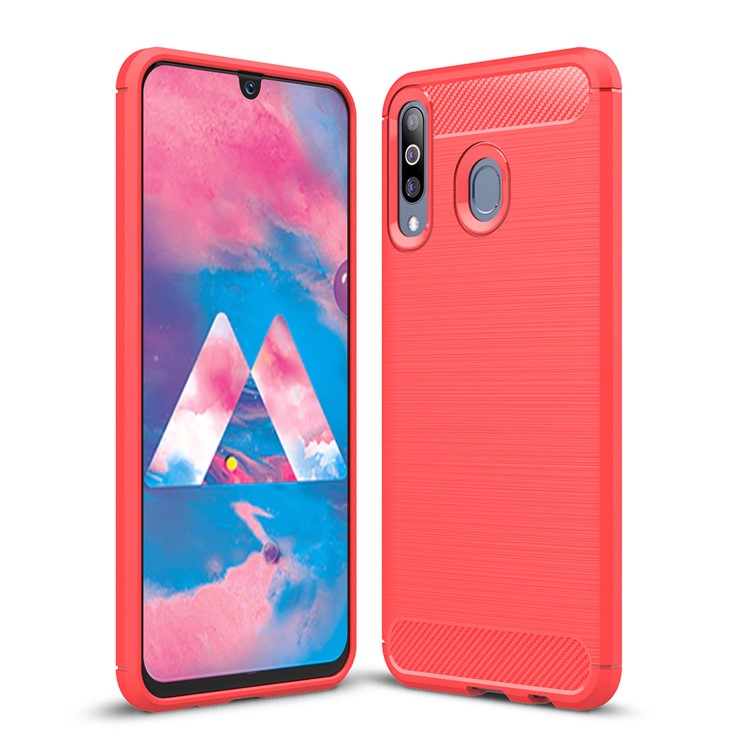 

Carbon Fibre Brushed TPU Case for Samsung Galaxy M30/A40s - Red, Galaxy M30