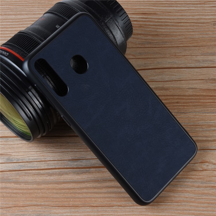 Leather Coated TPU Case for Samsung Galaxy M30/A40s/A40s - Blue-4