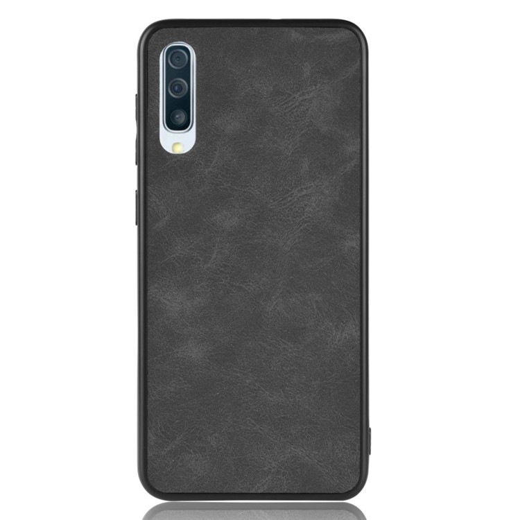 PU Leather Coated TPU Mobile Phone Case for Samsung Samsung Galaxy A50 / A50s / A30s - Black-2