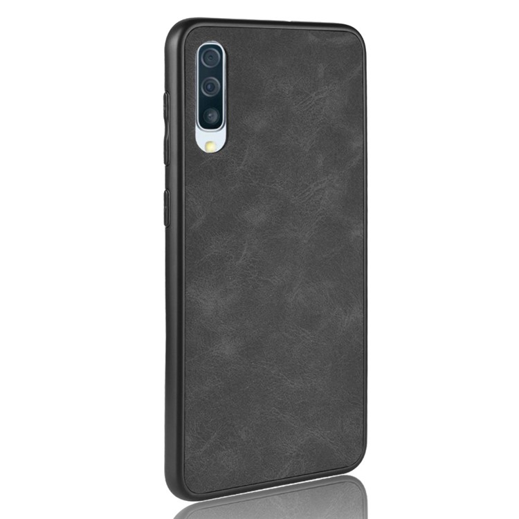 PU Leather Coated TPU Mobile Phone Case for Samsung Samsung Galaxy A50 / A50s / A30s - Black-3