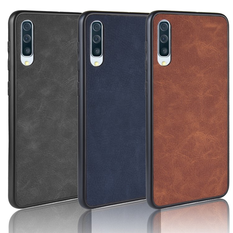 PU Leather Coated TPU Mobile Phone Case for Samsung Samsung Galaxy A50 / A50s / A30s - Black-6