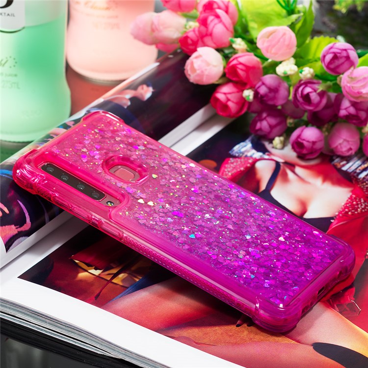 Gradient Glitter Powder Quicksand TPU Phone Case for Samsung Galaxy A9 (2018) - Rose / Purple-2