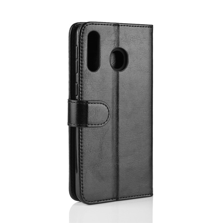 Crazy Horse PU Leather Stand Wallet Flip Phone Case for Samsung Galaxy M30 - Black-3