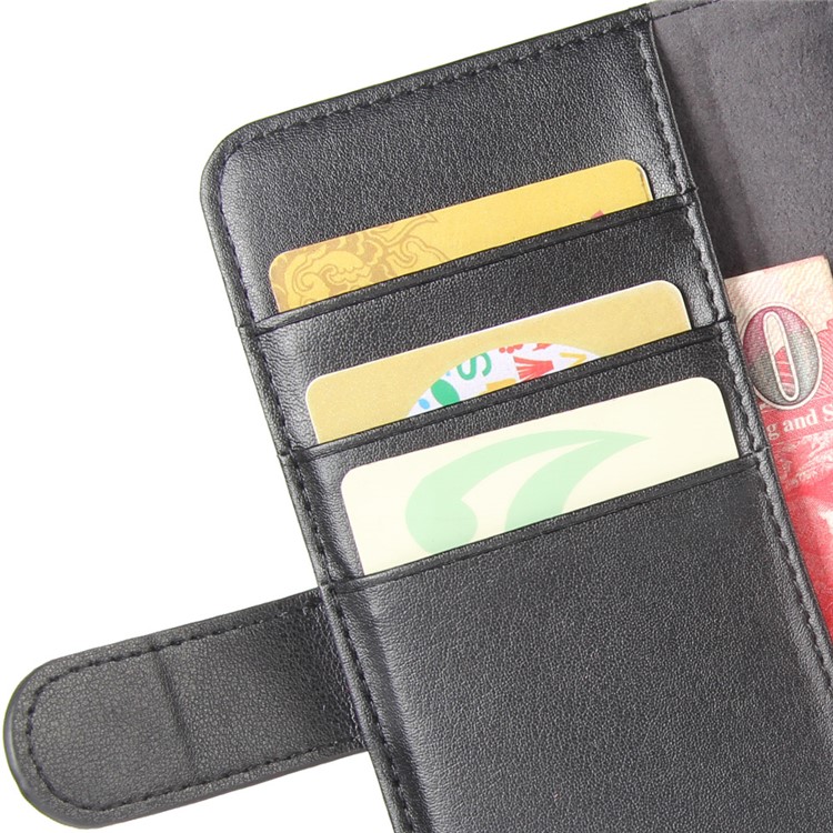 Genuine Split Leather Card Holder Stand Phone Cover for Samsung Galaxy S10 5G - Black-7