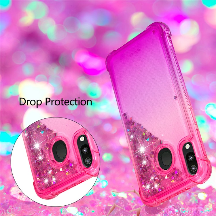 Gradient Glitter Powder Quicksand TPU Case for Samsung Galaxy M20 - Rose / Purple-6