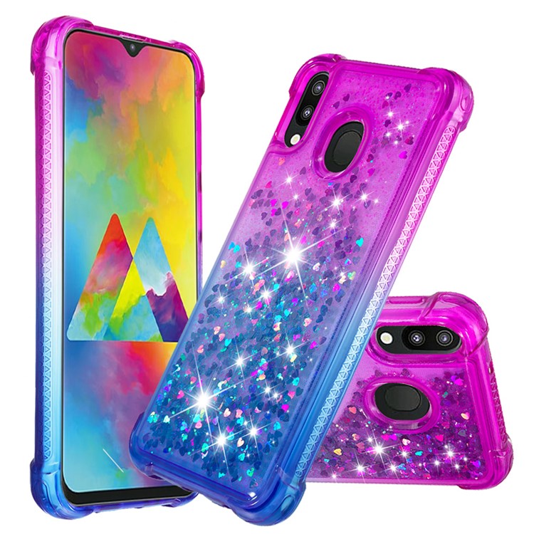 

Gradient Glitter Powder Quicksand TPU Case for Samsung Galaxy M20 - Purple / Blue, Galaxy M20