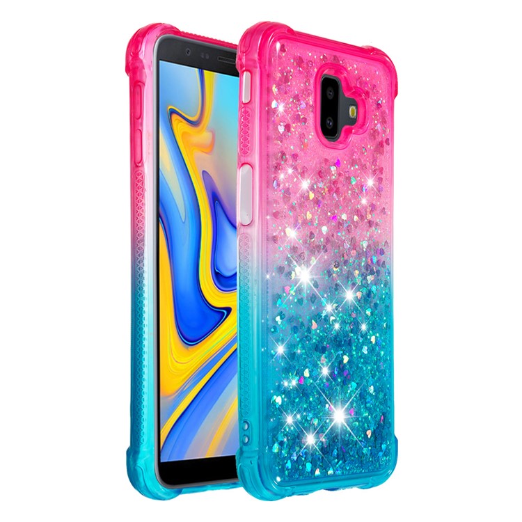 Gradient Glitter Powder Quicksand TPU Shell for Samsung Galaxy J6+ - Rose / Purple-3
