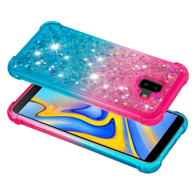 Gradient Glitter Powder Quicksand TPU Shell for Samsung Galaxy J6+ - Rose / Purple-4
