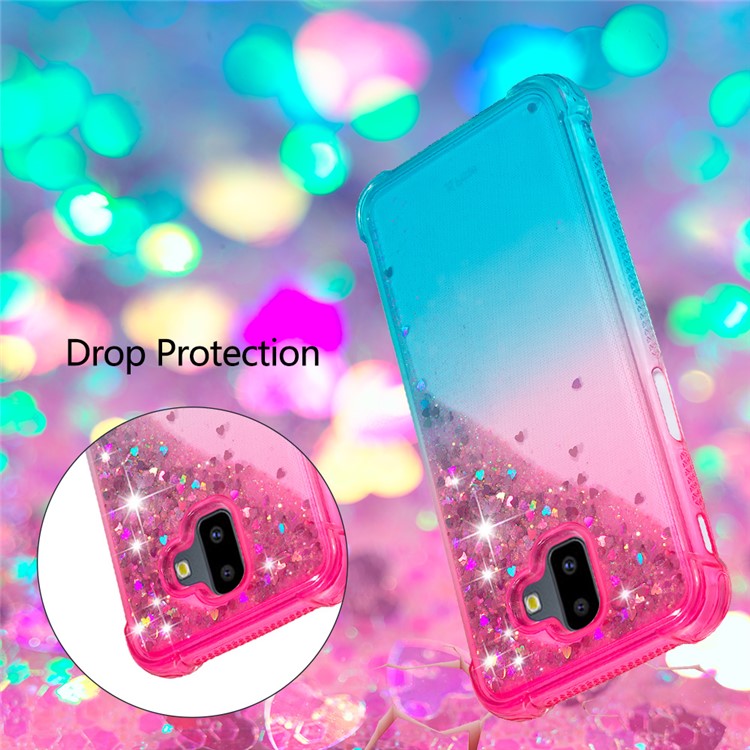 Gradient Glitter Powder Quicksand TPU Shell for Samsung Galaxy J6+ - Rose / Purple-6