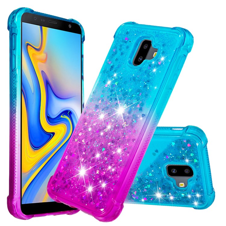 

Градиент Блеск Порошок Плывун Оболочки ТПУ Для Samsung Galaxy J6 Плюс - Циан / Пурпурный, Galaxy J6+