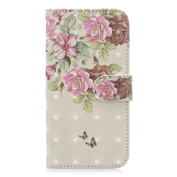 Light Spot Decor Patterned Leather Wallet Phone Cover for Samsung Galaxy M10 - Fresh Flowers-2