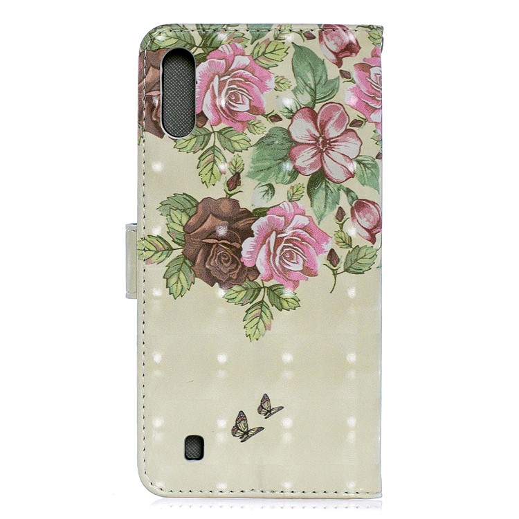 Light Spot Decor Patterned Leather Wallet Phone Cover for Samsung Galaxy M10 - Fresh Flowers-3