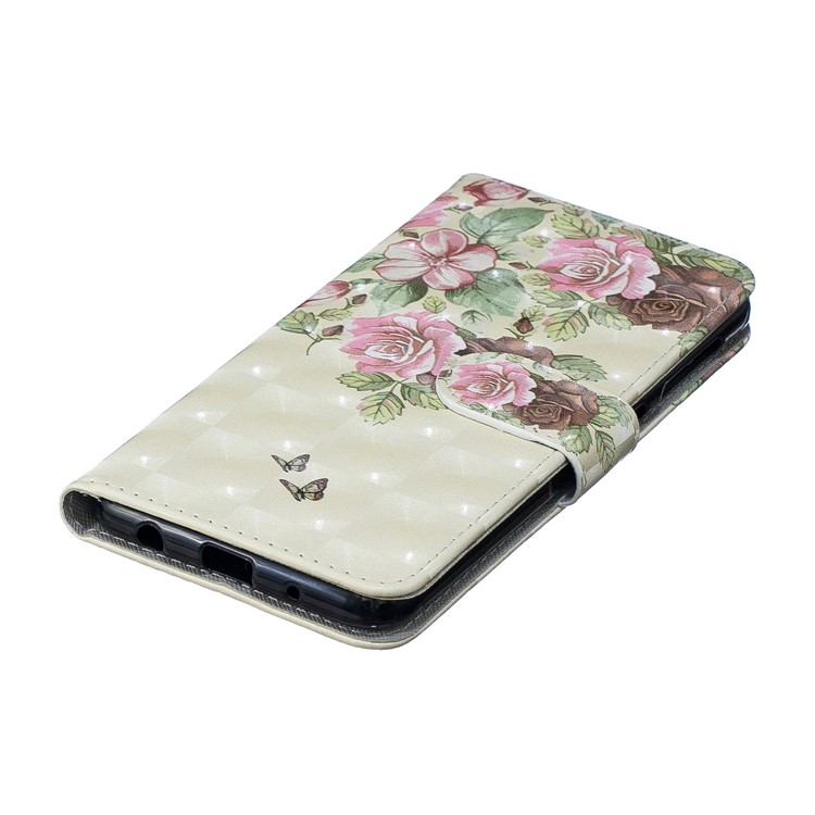 Light Spot Decor Patterned Leather Wallet Phone Cover for Samsung Galaxy M10 - Fresh Flowers-6