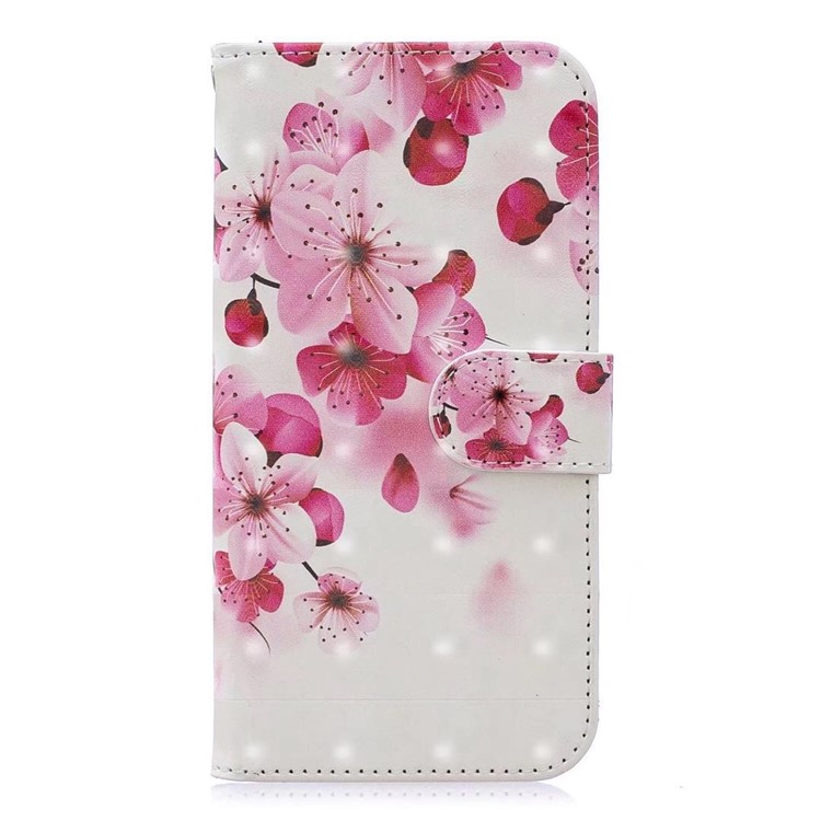

For Samsung Galaxy M20 [Light Spot Decor] Pattern Printing Wallet Leather Cover - Peach Blossom, Galaxy M20
