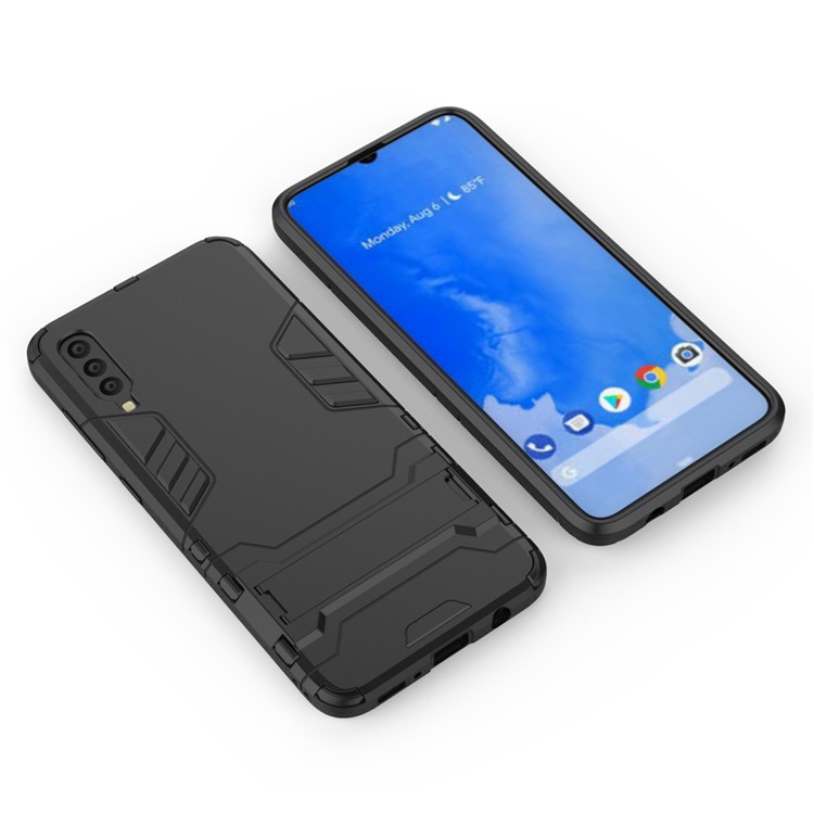 Cool Guard Kickstand PC TPU Гибридный Чехол Для Samsung Galaxy A70 - Все Черное