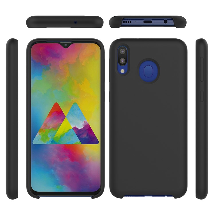 Soft Liquid Silicone Cell Phone Cover for Samsung Galaxy M20 - Black-2