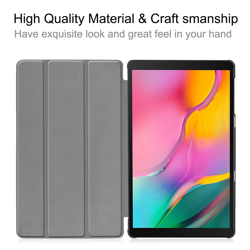 Tri-fold Stand PU Leather Auto wake/sleep Case for Samsung Galaxy TAB A 10.1 2019 SM-T510/SM-T515 - Black-7