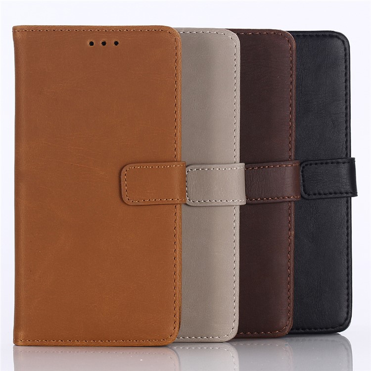 Crazy Horse Leather Wallet Stand Case for Samsung Galaxy A30/A20 - Black-6